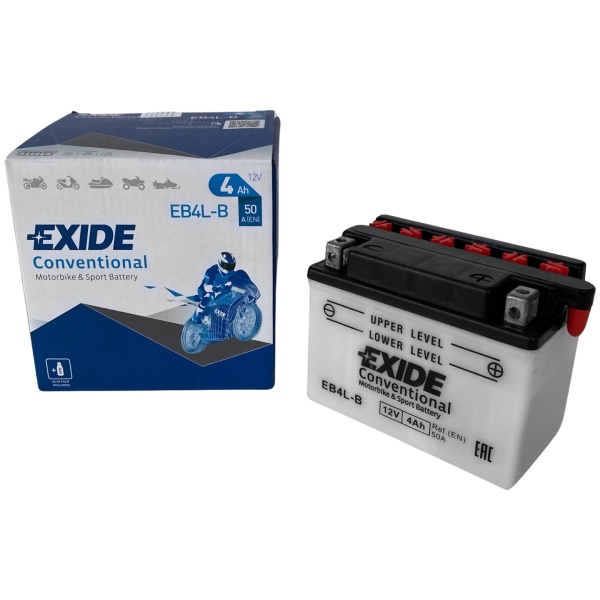 Baterie Moto Exide Conventional Motorbike & Sport Battery 4Ah 50A 12V EB4L-B